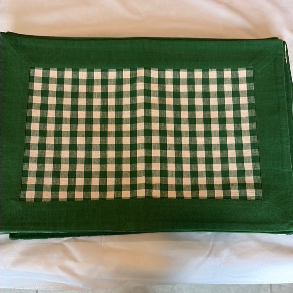 Williams Sonoma Green and White Checkered Ten Placemat Sets